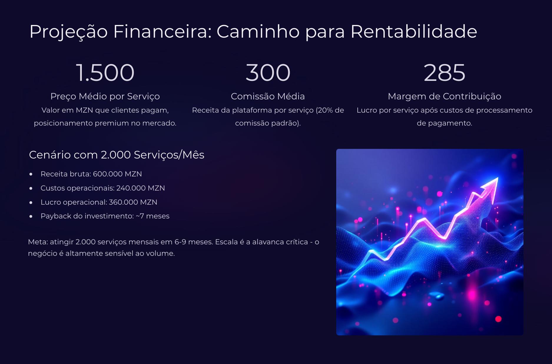 Projeção financeira do NannyLink